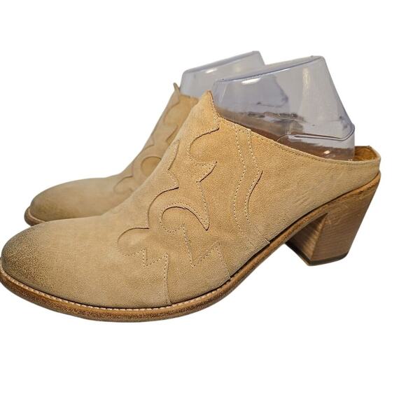 Jo Ghost Bounty Mules Vero Cuoio in Tan leather/Suede Size 41 US 10 Italian - Picture 1 of 8